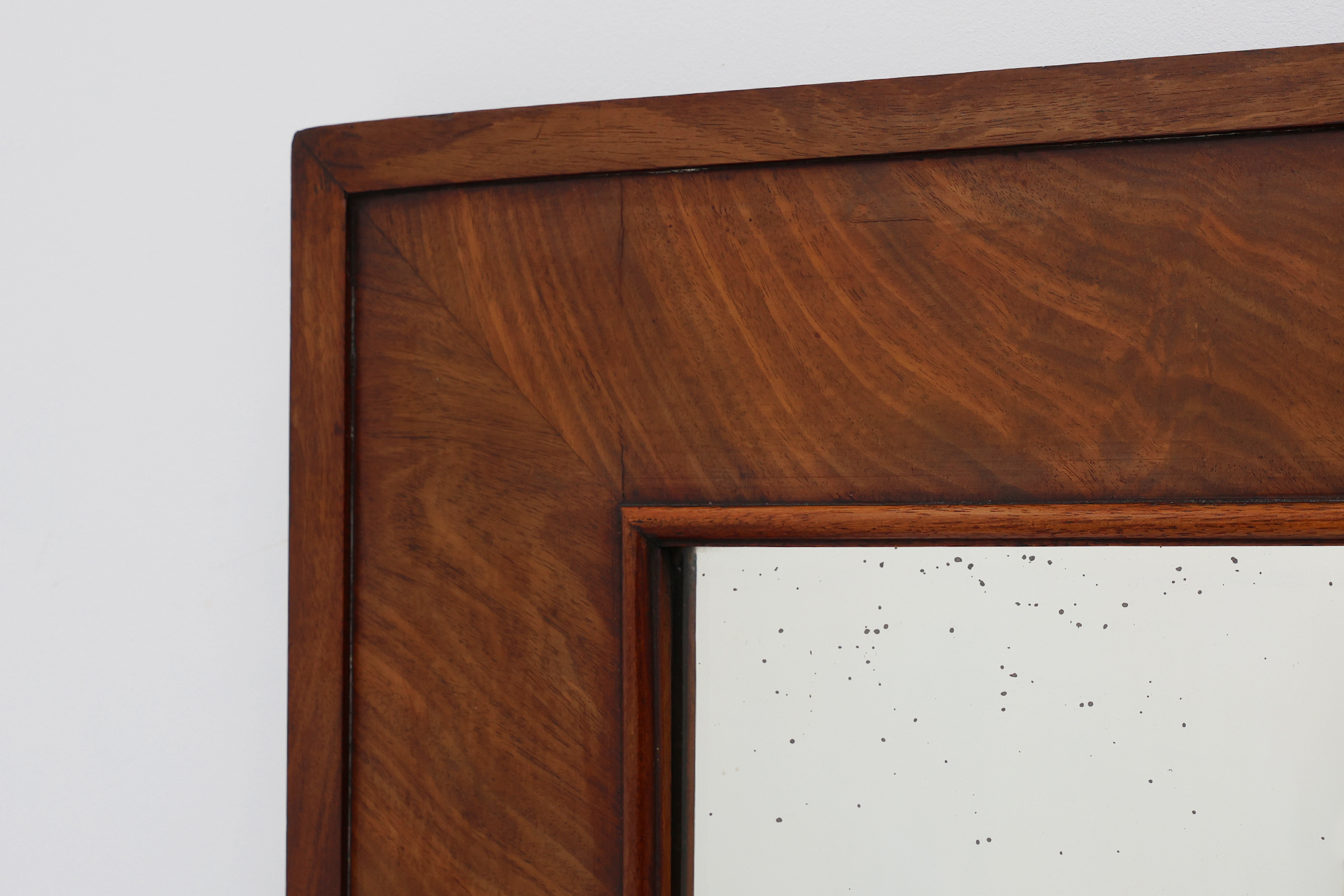 Antique rectangular walnut wall mirror, France ca. 1880thumbnail